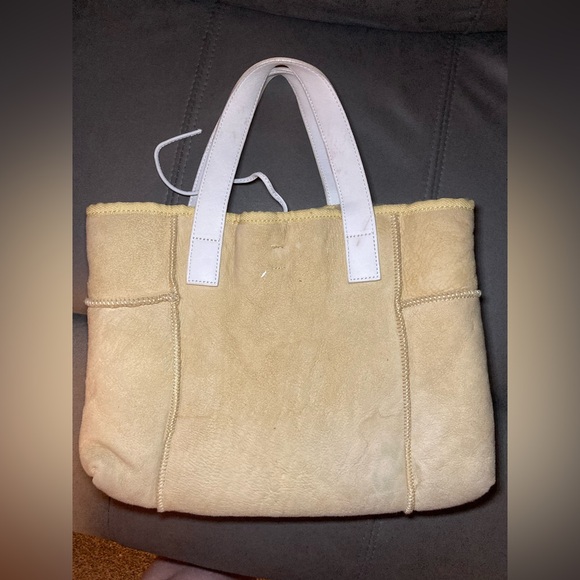 UGG Women's Tan and White Shearling Tote Bag - Picture 2 of 10